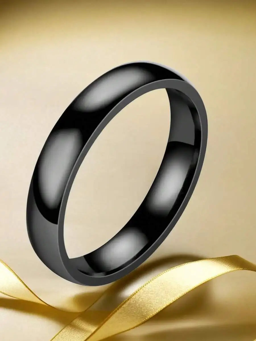 Titanium Steel Ring Curved Solid Circle Ring