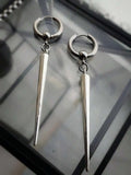 Gothic Punk Rock Hip Hop Style Long Spike Huggie Hoop Earrings