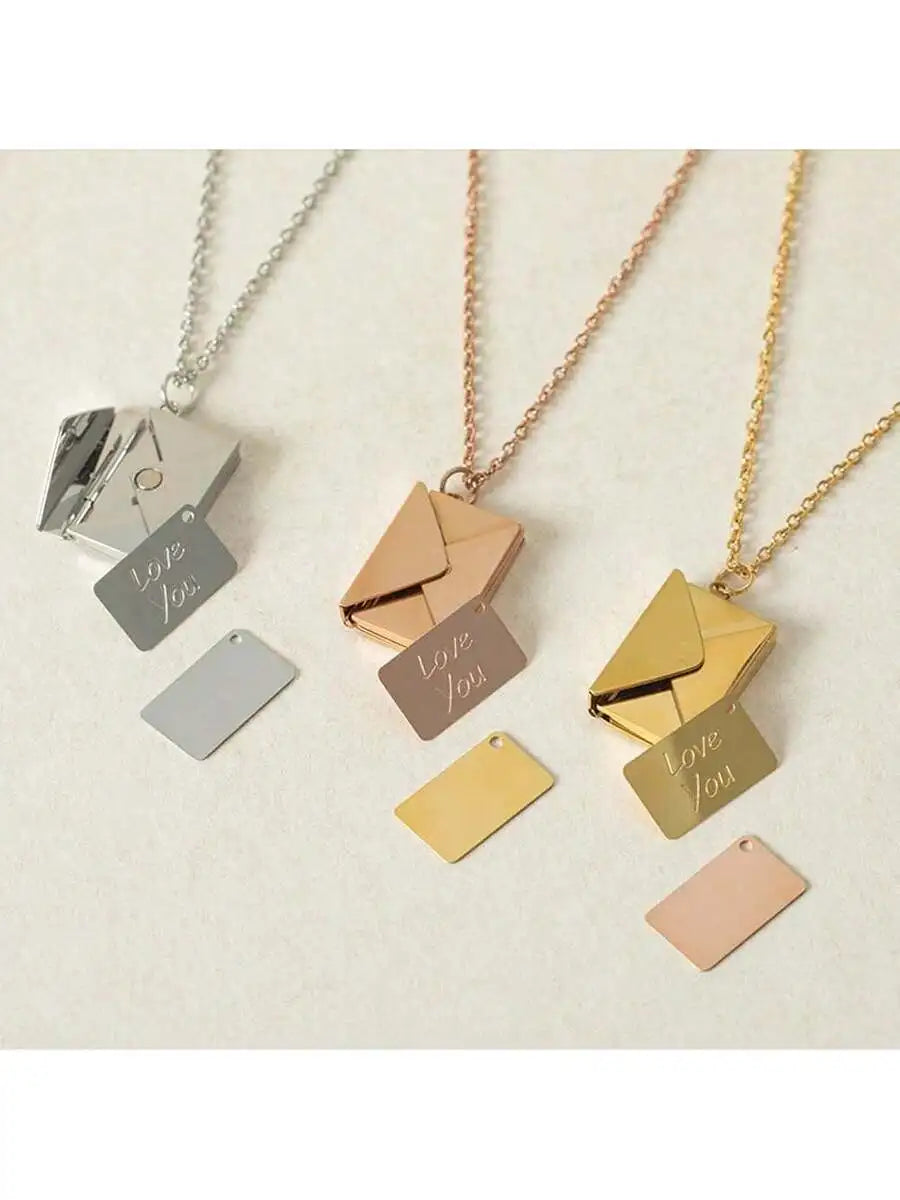 Enamel Mom Heart Locket Pendant Necklace For Women