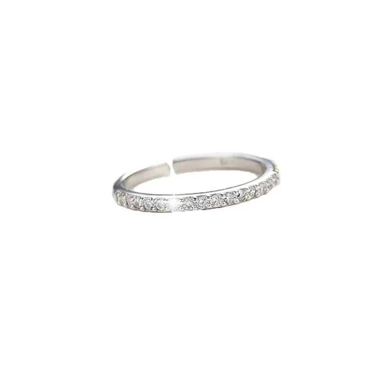 925 Sterling Silver Single Row Zircon Rings For Women