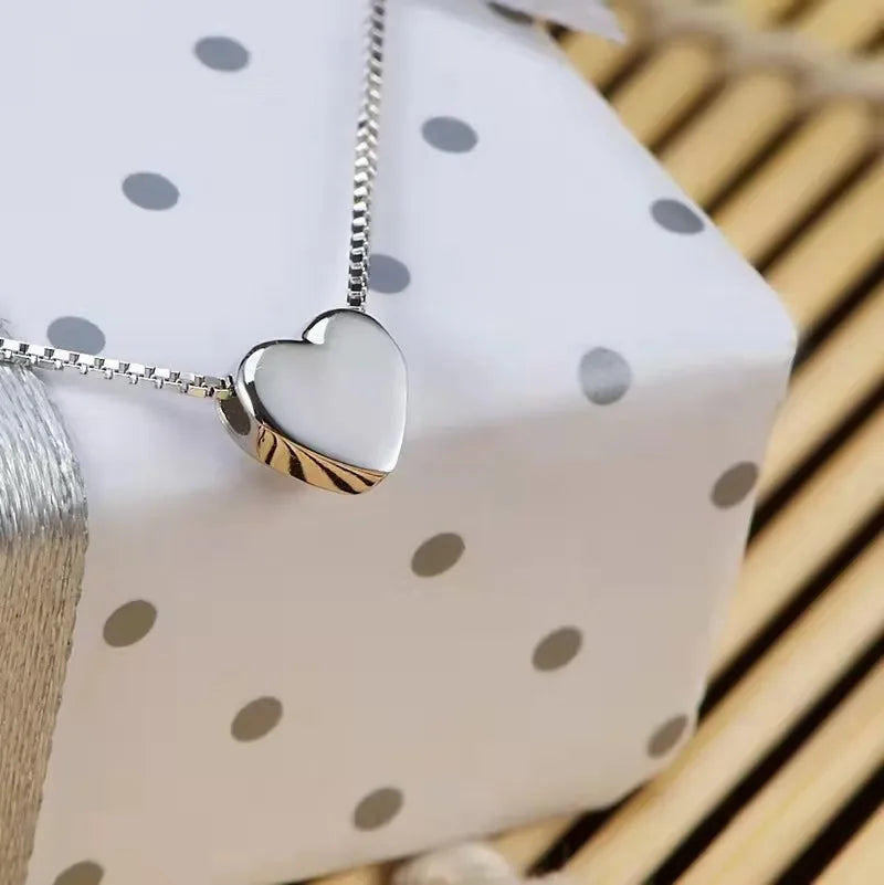 Popular 925 Sterling Silver Heart Necklace For Women Fine Jewelry