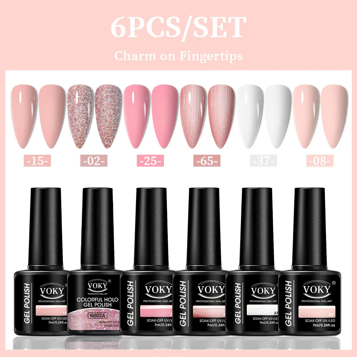 6-Piece Set of Nail Gel, Seasonal Fashionable Nail Gel