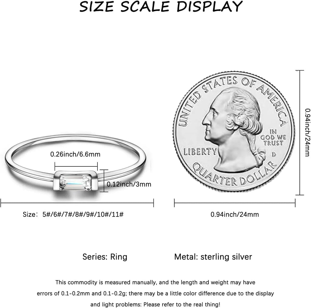 Elegant S925 Sterling Silver Birthstone Stackable Rings for Women with Cubic zirconium