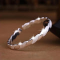 925 silver plated elegant twist cuff bracelet women's, anti-allergic open bracelet