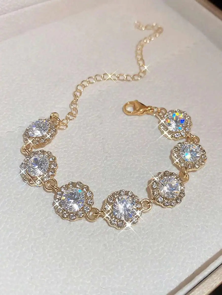 Elegant Rainbow Crystal Charm Bracelet For Women