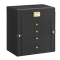 Beautiful 5-Layer Jewelry Box Organizer with 4 Drawers, Jewelry Storage Case with Lock and Mirror