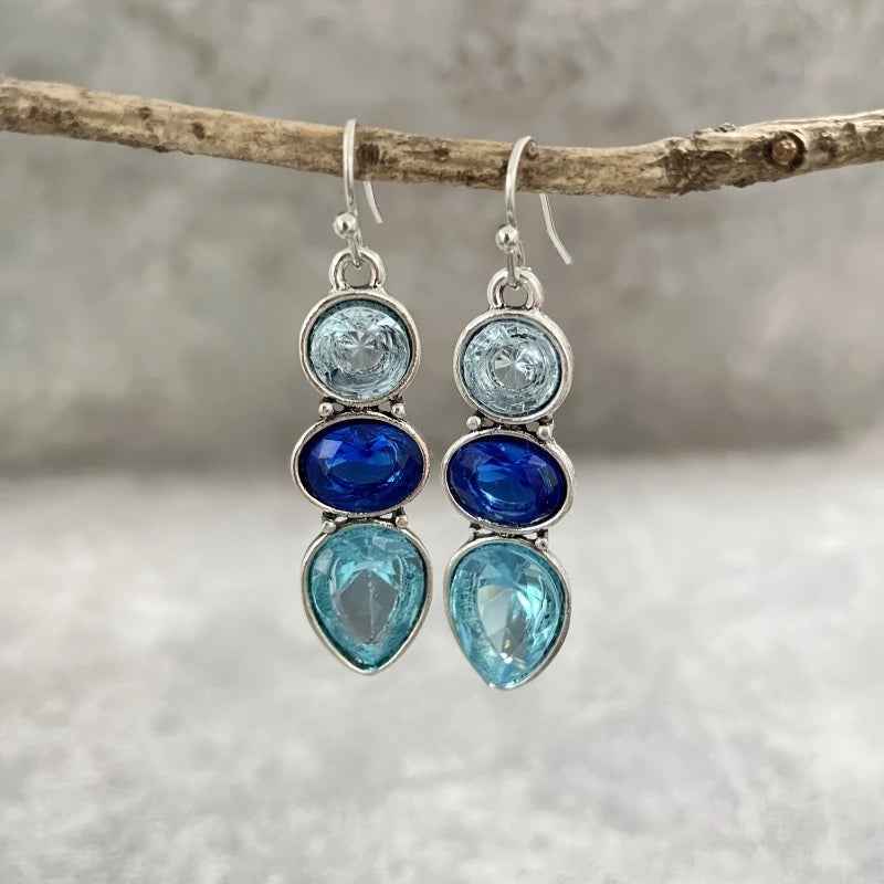 Retro and Trendy Oval Teardrop Shaped Pendant Earrings Women's Personalized and Creative Accessories Jewelry