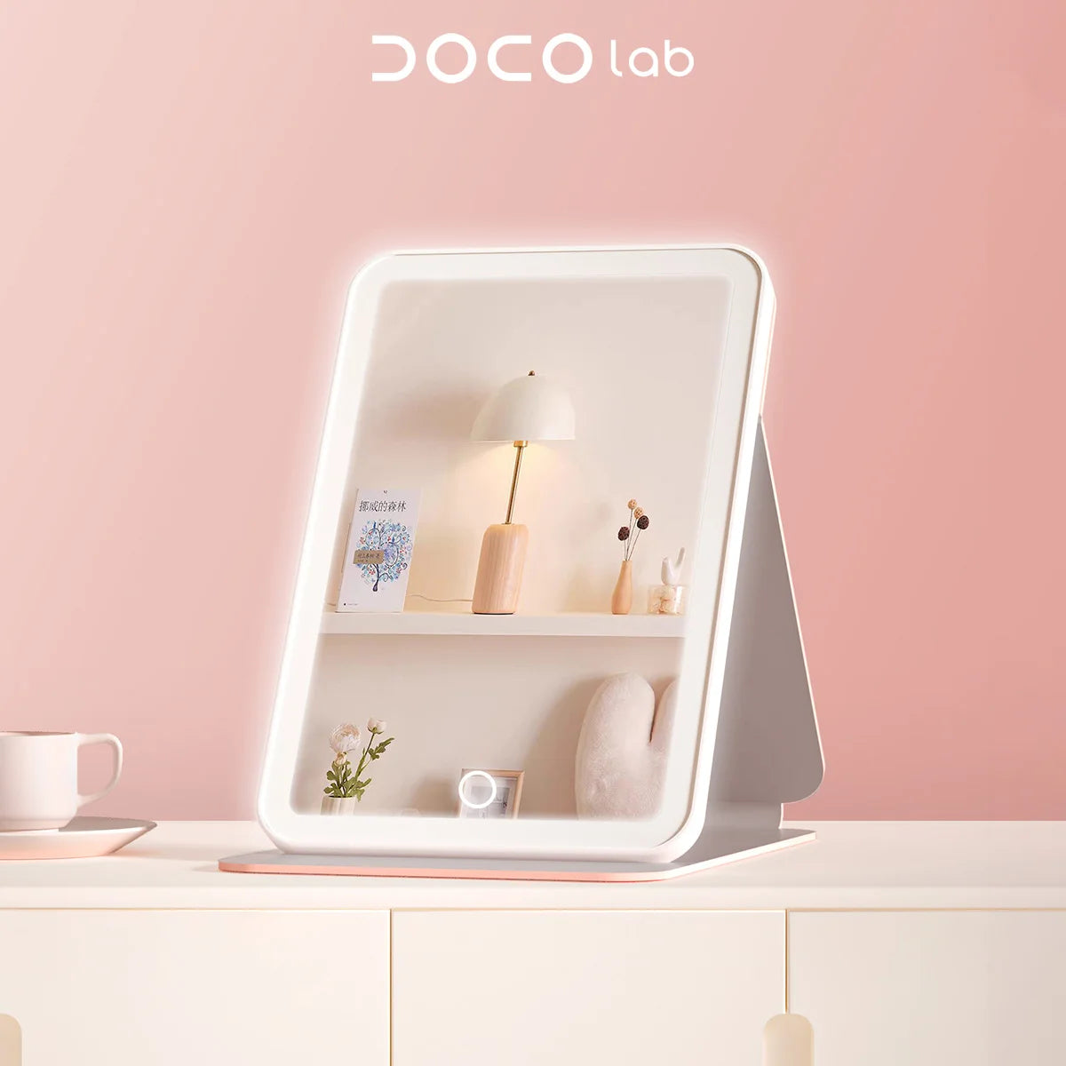 New 9 Inch Tablet Mirror with 3 Color Dimming Rechargeable Folding Portable Makeup Mirror