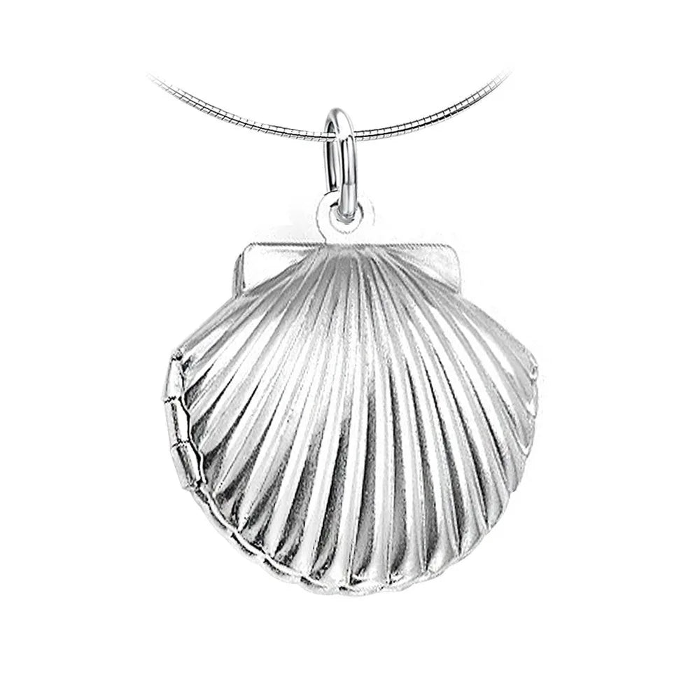 925 Sterling Silver Shell Pendant Necklace Women'S Exquisite Jewelry