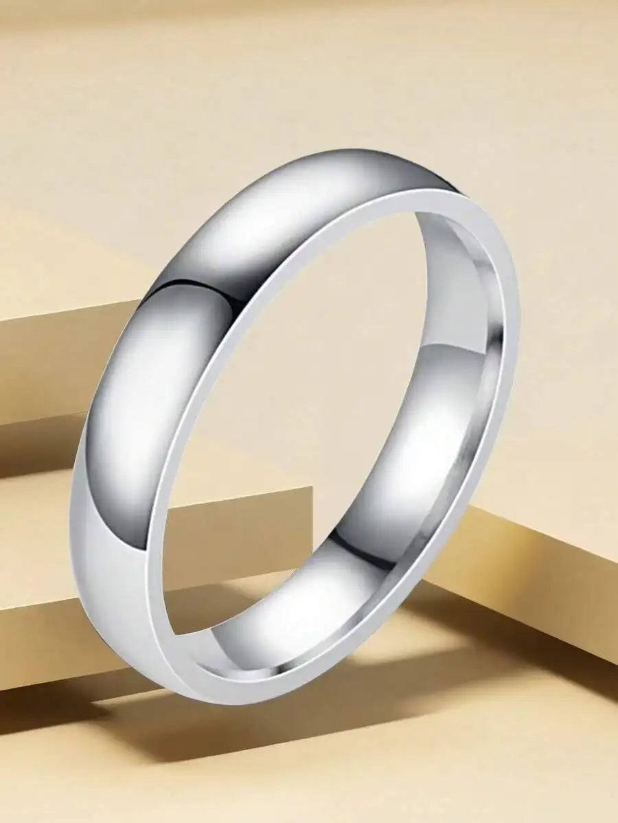Titanium Steel Ring Curved Solid Circle Ring