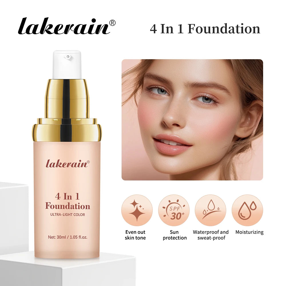 4 In 1 Foundation Long-wearing Moisturizing Waterproof Concealer Even Skin Tone