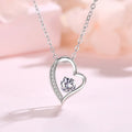 New 925 Sterling Silver Necklace Heart 5A Zircon for Women