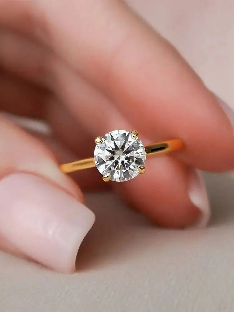 Beautiful 925 Sterling Silver Simple Classic Marquise Zircon Ring For Women