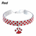 Pet Collar with Diamonds Adjustable Crystal Diamond Elastic Bone Pendant  Cats Dogs  Collier Collar