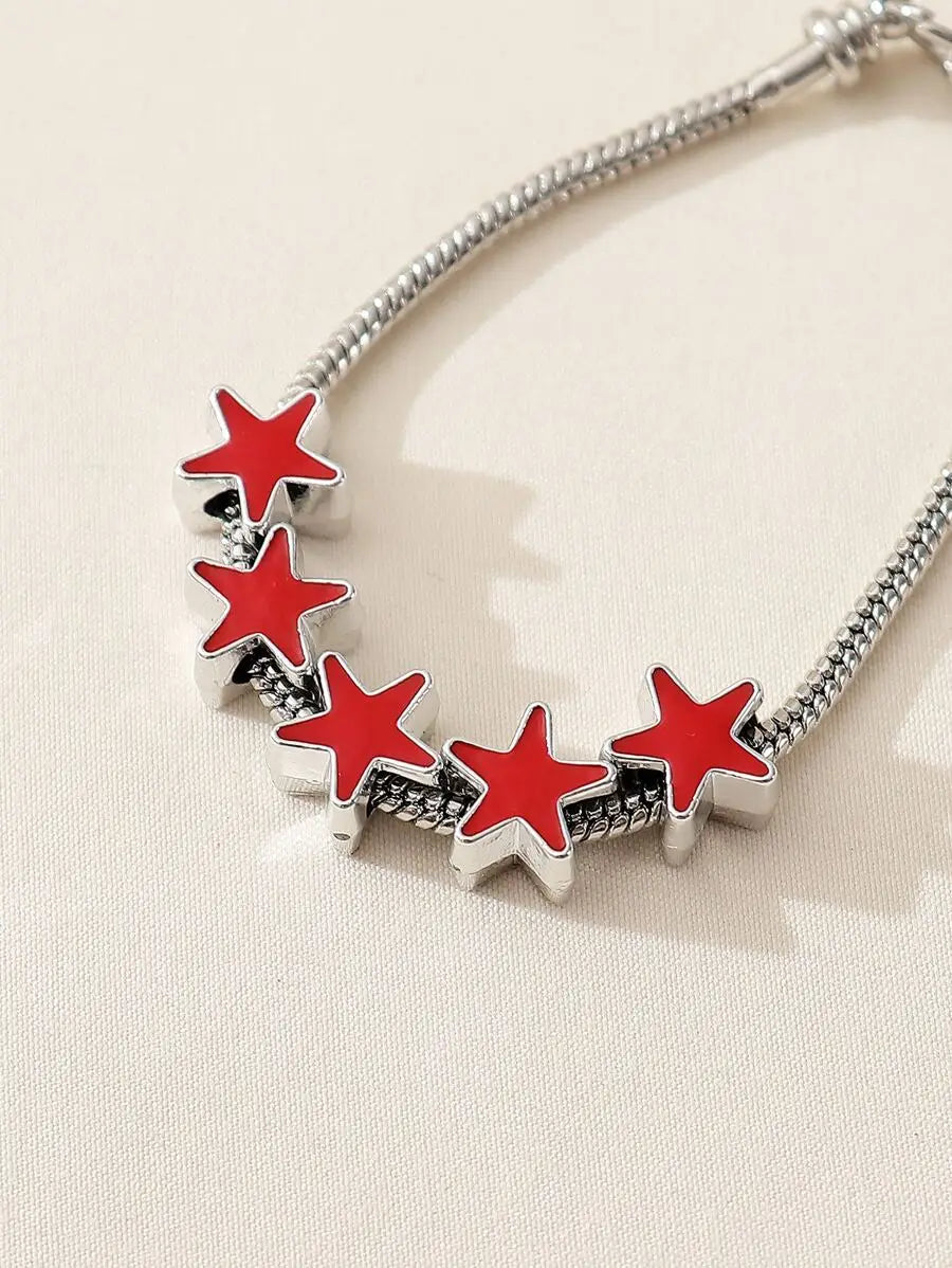 Cute Simple & Stylish Five-pointed Star Shaped Personalized Chain Bracelet For Women