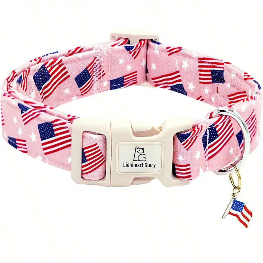 4th Of July Independence Day Patriotic Pet Collar American Flag Pattern Adjustable