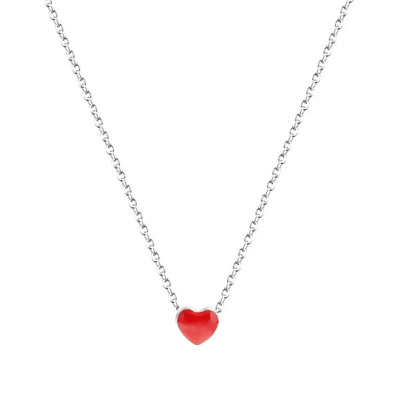 Elegant 925 Sterling Silver Jewelry Heart Choker Necklaces for Women
