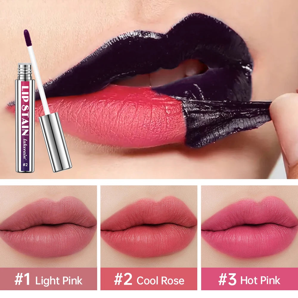 Peel Off Lip Stain 3 Colors Reveal Long Lasting Waterproof