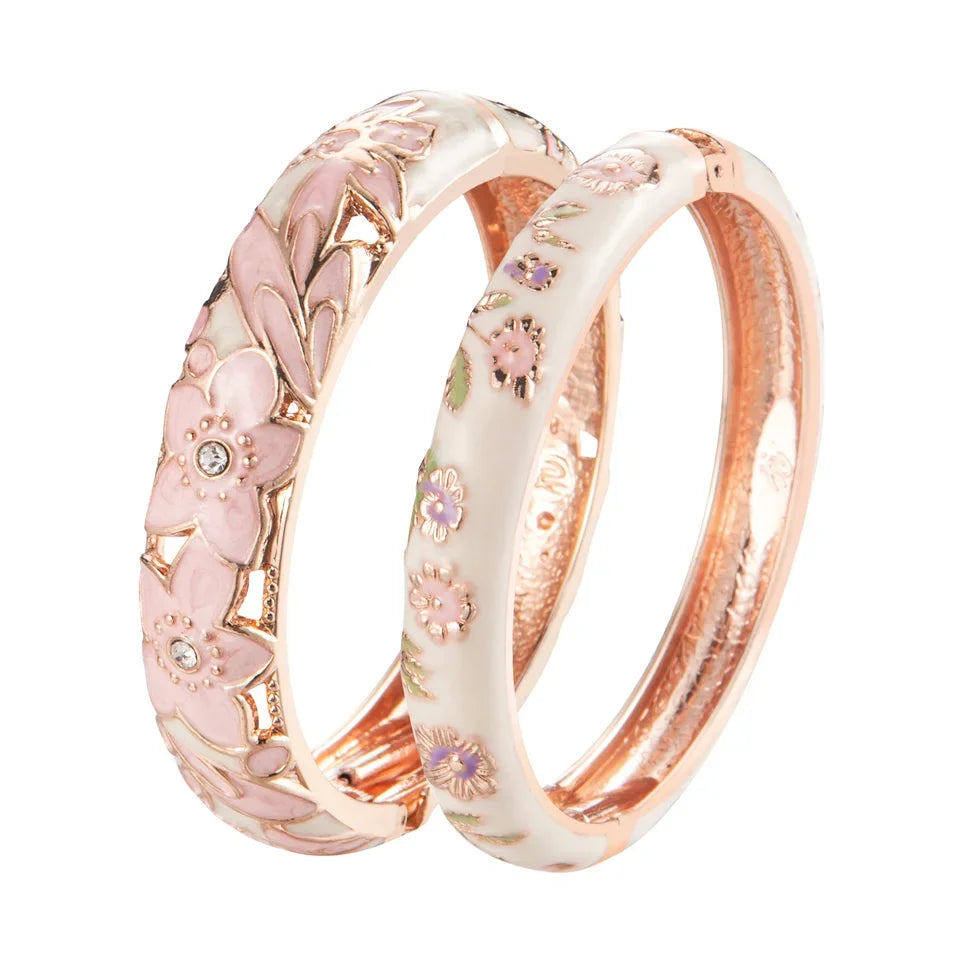Bracelet For Women Double Enamel Bangle Set Cloisonne Women's Jewelry Accessories Indian Style Dubai