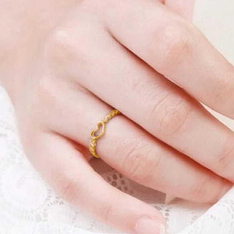 Gorgeous Heart Rings with Shiny Cubic Zirconia Exquisite Daily Wear