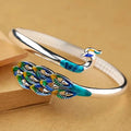 Elegant Retro Peacock Bracelet Wax Coating Lightweight Fashion Jewelry