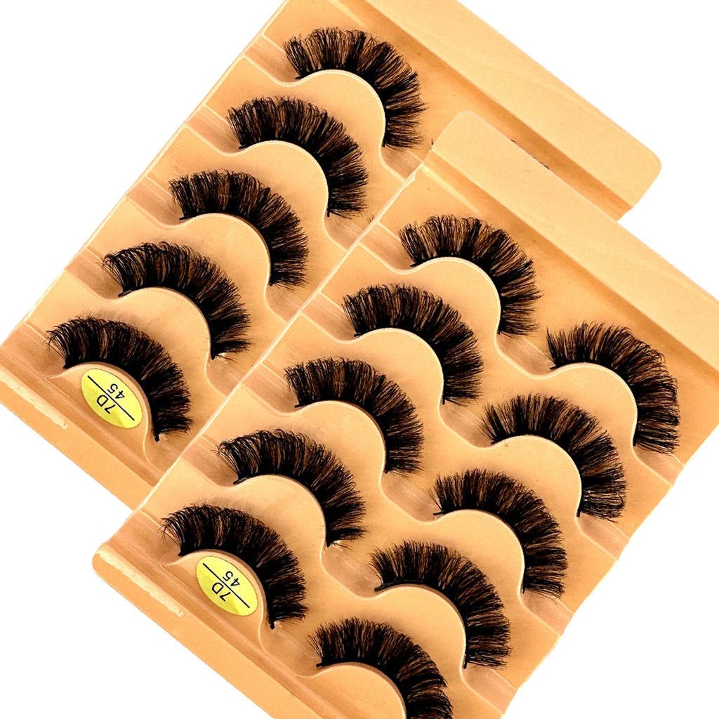 New 10 Pairs(2box） Cat eyelashes Fluffy False Eyelashes Naturally Soft & Thick