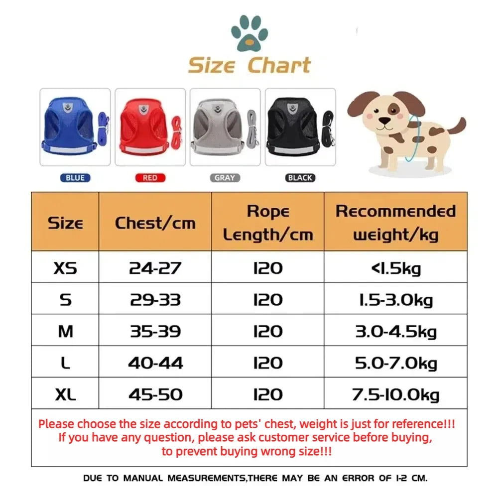 Cat Harness Lead Leash Set Adjustable Reflective Escape Proof Pet Mesh Vest Harness