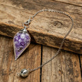 Detachable Crystal Stone Pendulum for Divinatino Dowsing Glass Wishing Bottle Natural Gem Stone Quartz