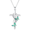 Stylish Exquisite Women's Necklace Elegant Butterfly Angel Wings Cross Pendant Necklace