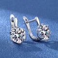 Luxury 925 Sterling Silver Earrings  High Quality White Zircon Earrings