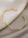 Mint Blue Twisted Adjustable Cuff Bangle For Women Fashion Jewelry