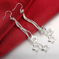 High quality silver color Tassel hanging stars Earrings for woman