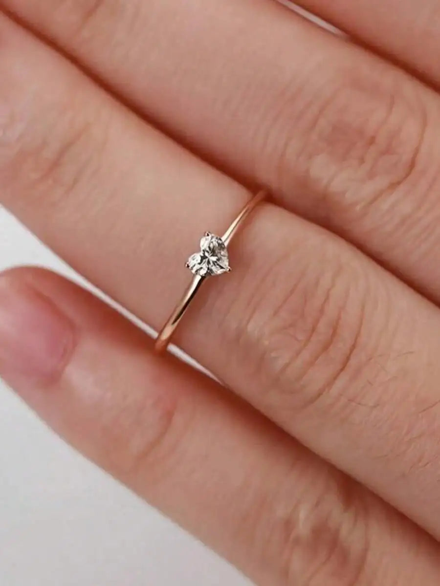 Elegant Romantic Heart Shape Ring For Women