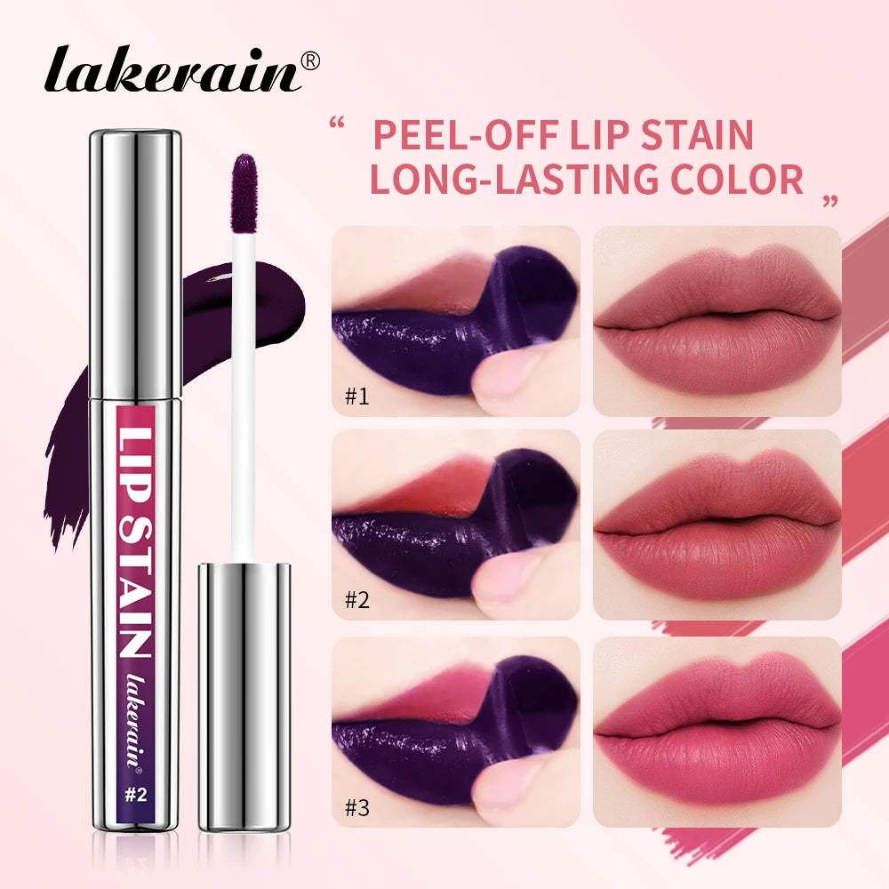 Peel Off Lip Stain 3 Colors Reveal Long Lasting Waterproof