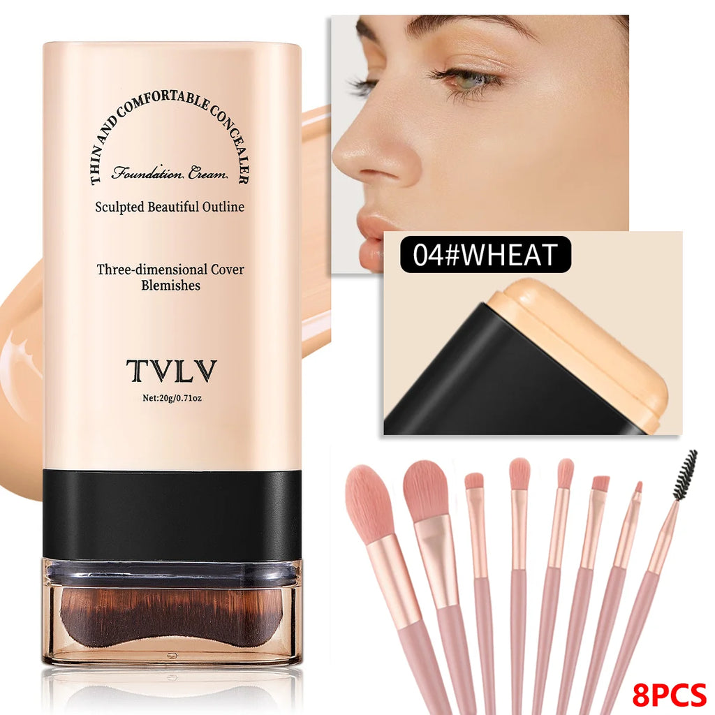2 In 1 Foundation Concealer Stick With Built-in Brush