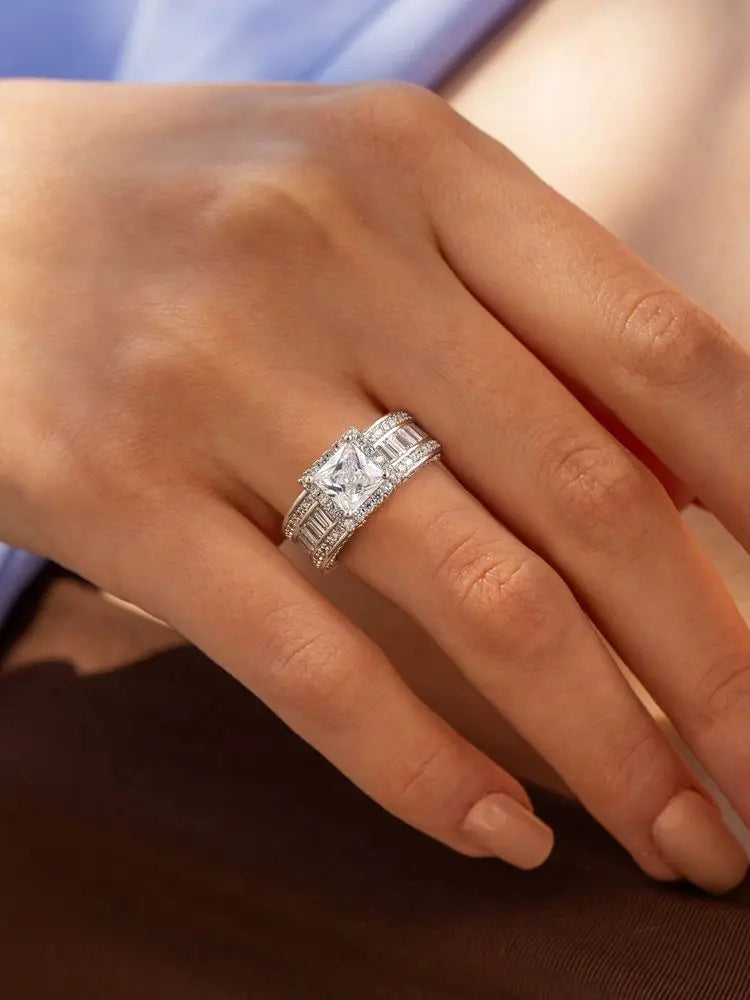 925 Sterling Silve Fashion Delicate Sweet Pink Zircon Ring For Women