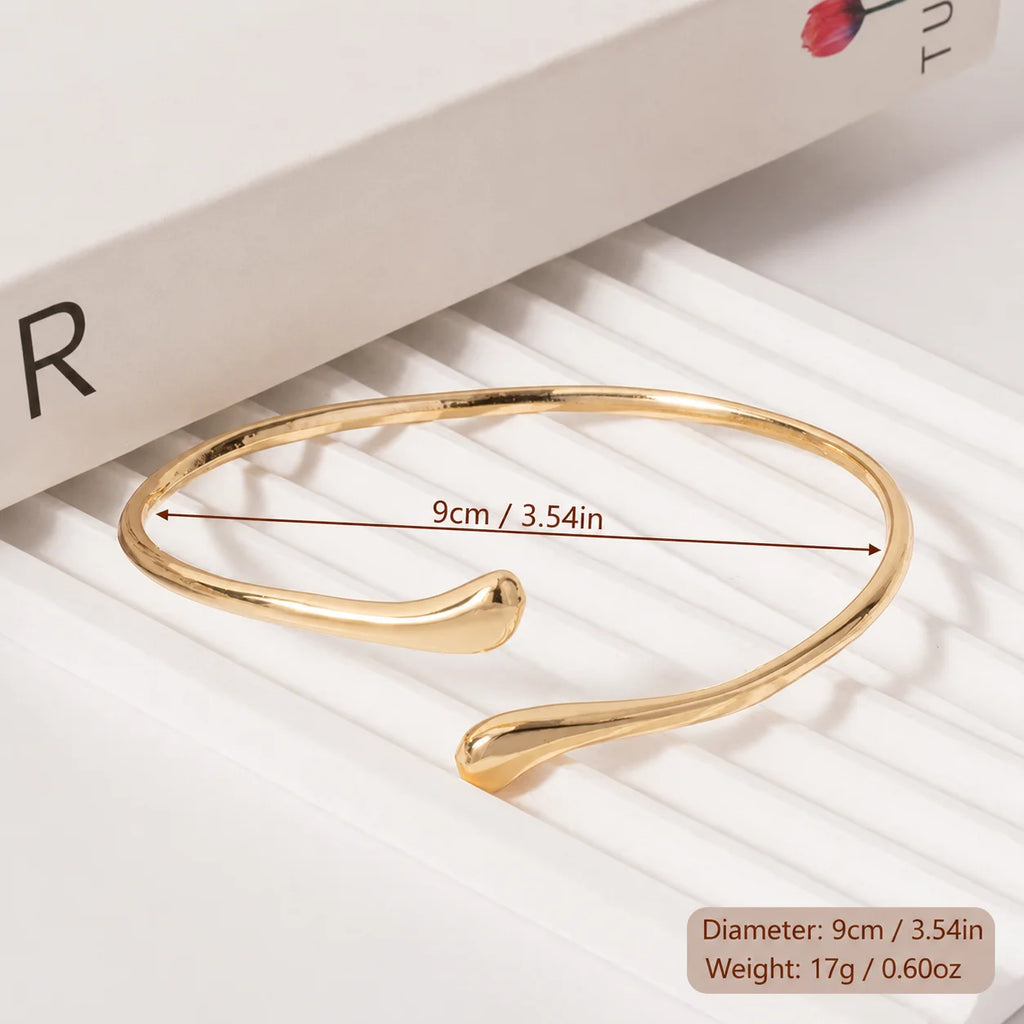 Simple And Stylish Open Cuff Bracelet With A Gold Circle Ring And  Suitable For Women To Wear Daily