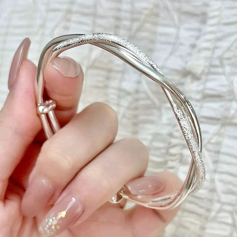 925 sterling silver original pretty weave bracelets Bangles for women