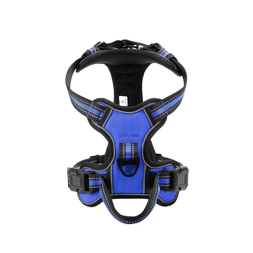 Adjustable Nylon Dog Harness Vest Reflective Soft Breathable No Pull Dog Harness