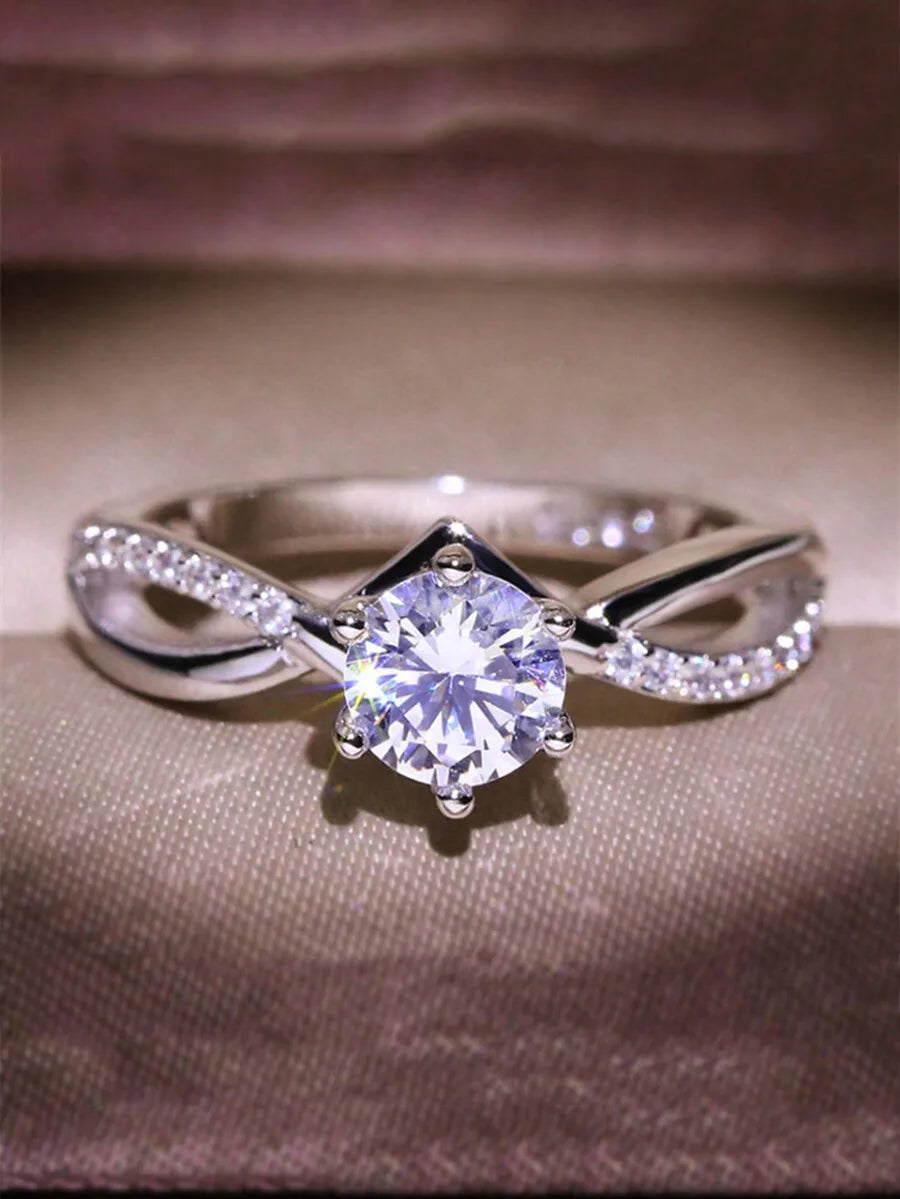 Exquisite Silver plated Rhinestone  Ring For Women
