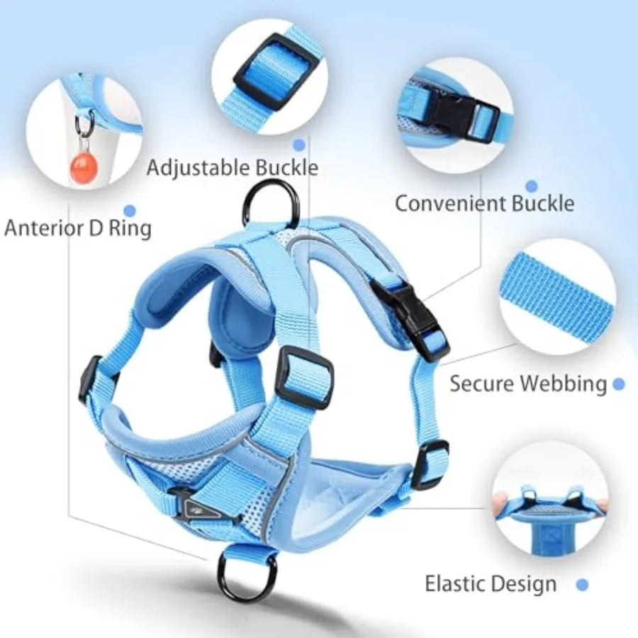 No Pull Dog Harness with Leash Set for Small Sized Dog, Reflective Adjustable