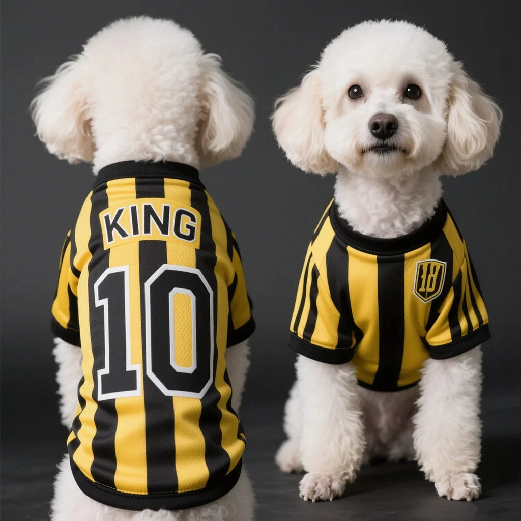 Dog Shirt Breathable Pet Sports Uniform Striped King 10