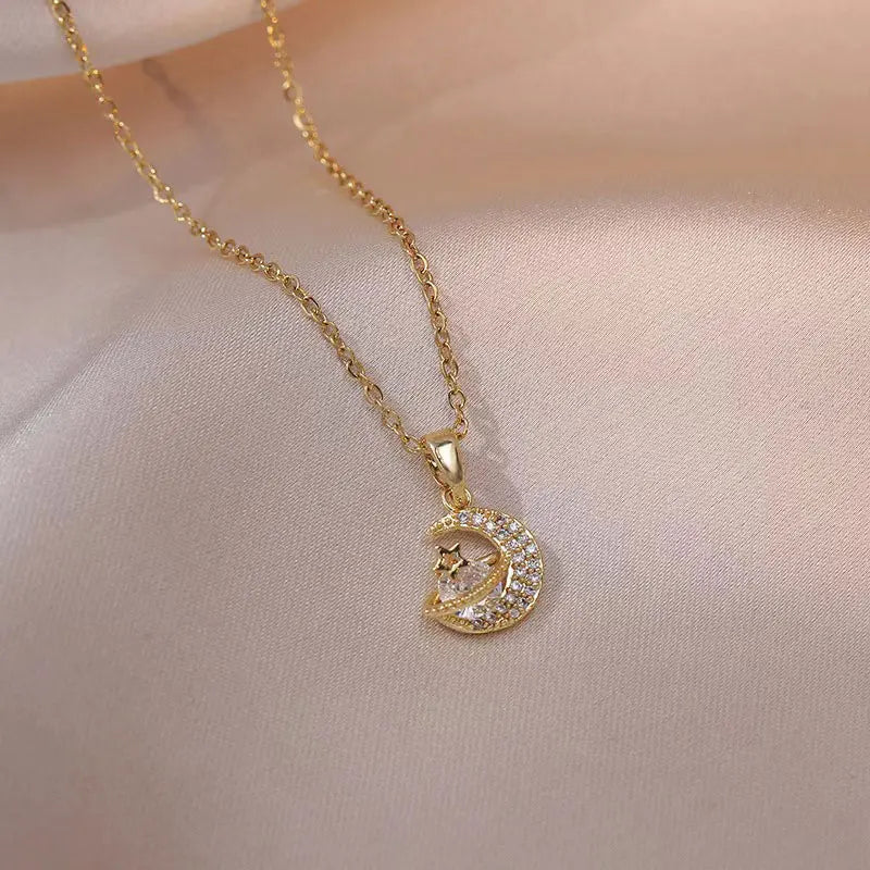 New Wine Red Cherry Gold Color Pendant Necklace For Women