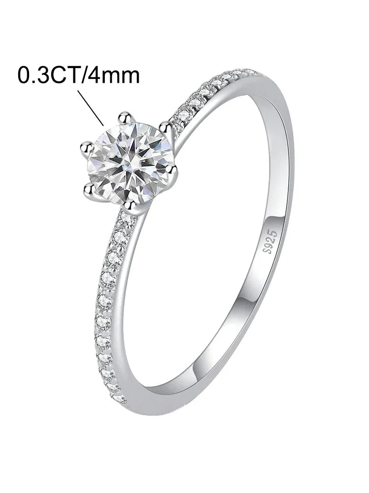 Beautiful 925 Sterling Silver Simple Classic Marquise Zircon Ring For Women