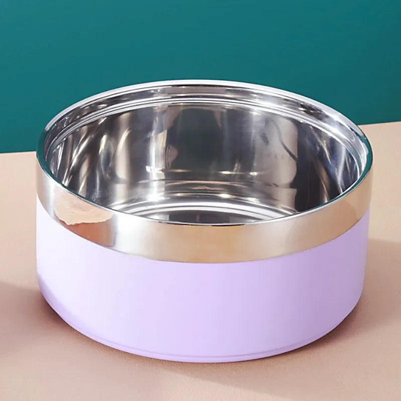 Dog Food Bowl Stainless Steel Double-layer Water Bowls for Dogs Feeding Non-slip