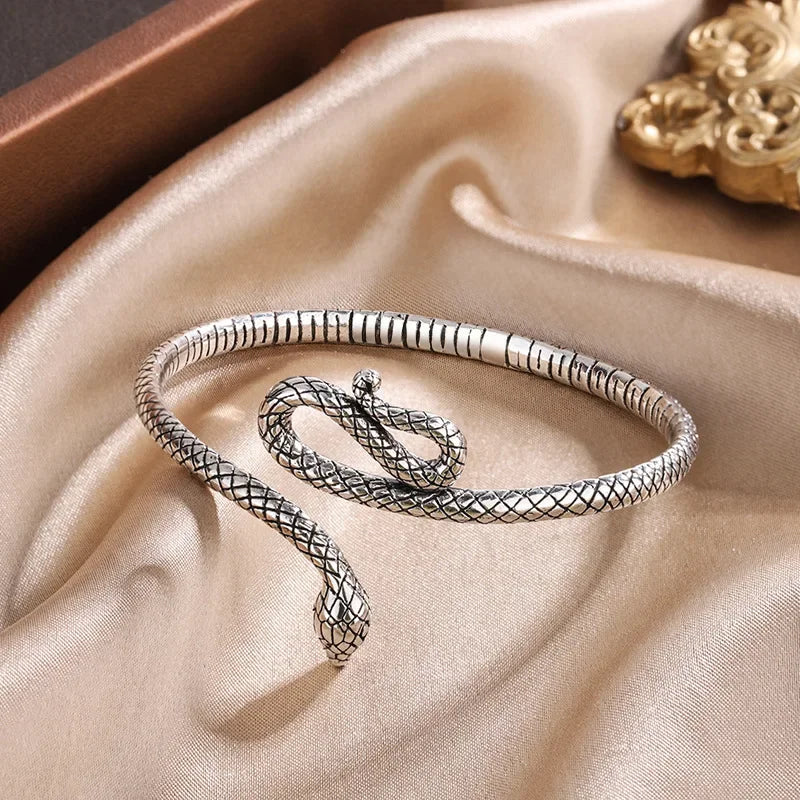New Creative Retro Snake Shape Bracelets 925 Sterling Silver Jewelry