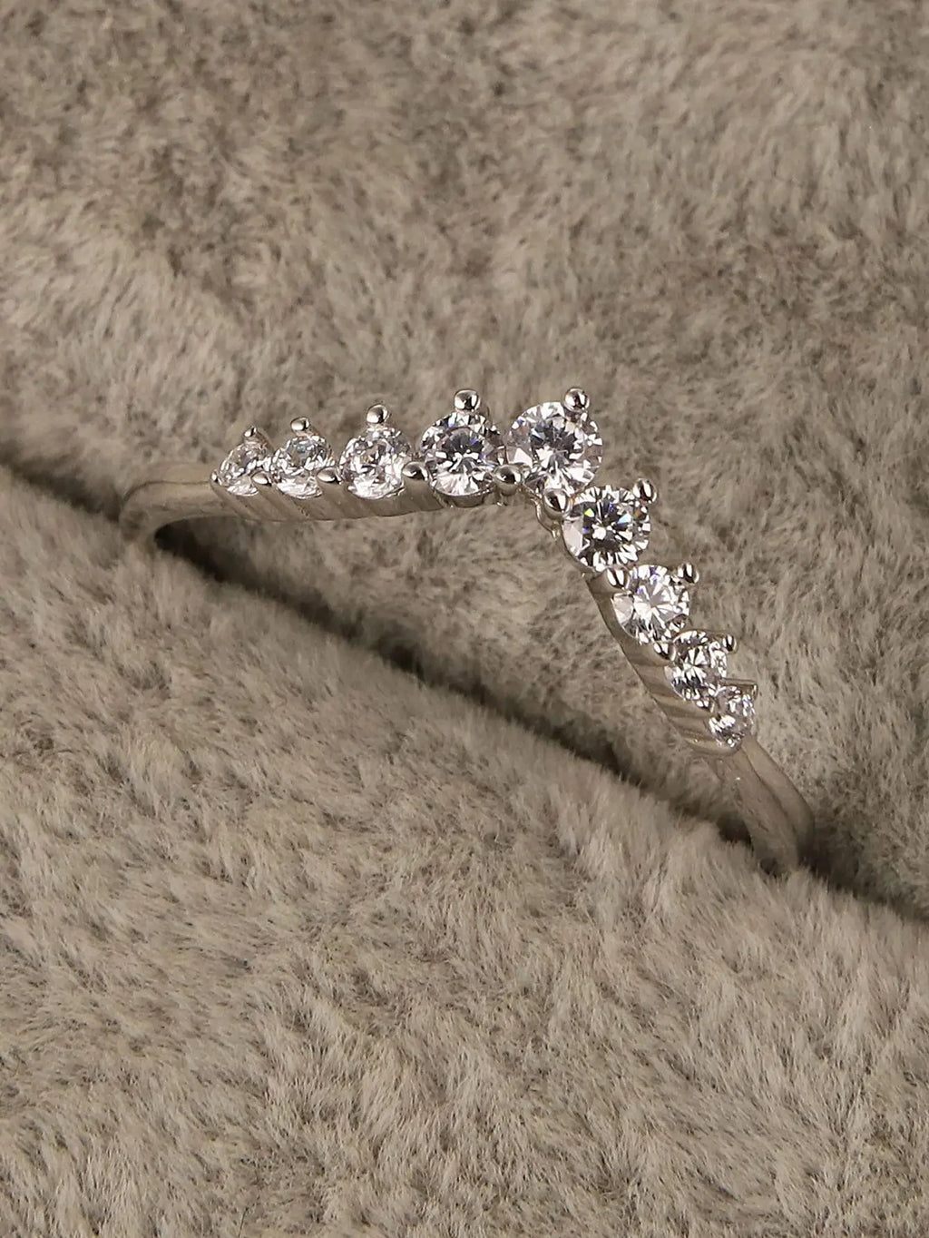 S925 Sterling Silver  Crown Diamond Ring