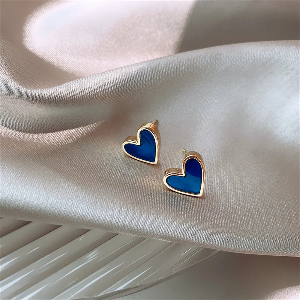 New Sweet Cute Heart Stud Earrings for Women