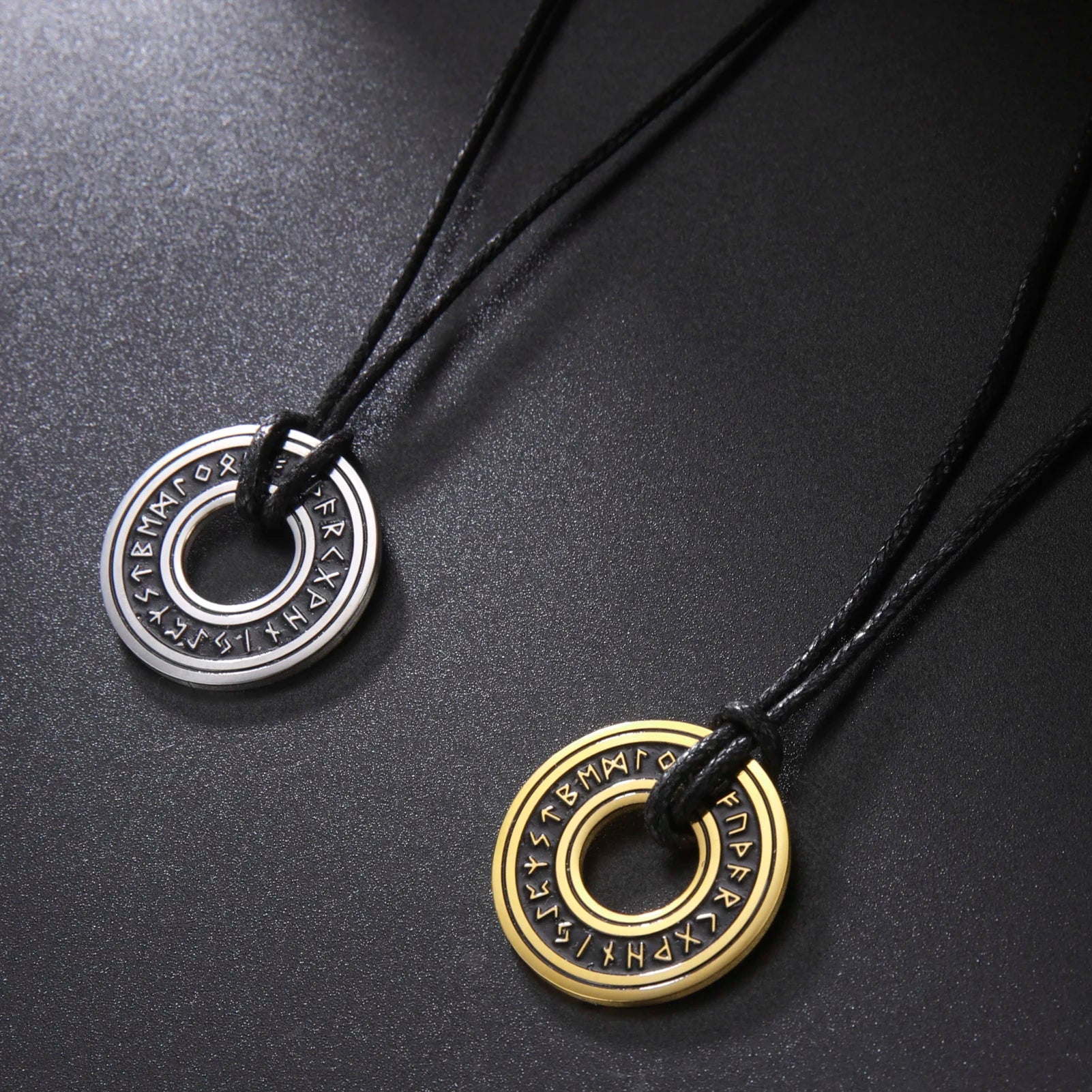 Vintage Nordic Rune Necklaces for Men Stainless Steel Norse Runes Viking Jewerly