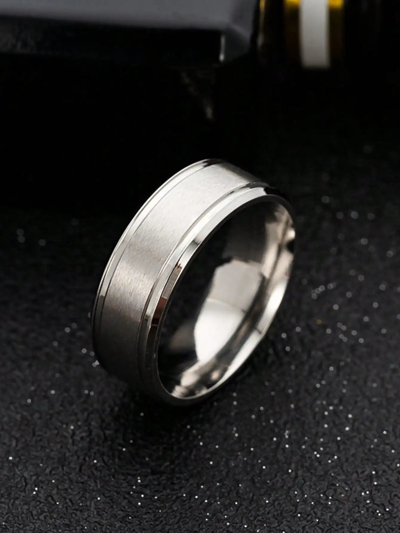 Brushed Tungsten Stainless Steel Ring for Men and Women
